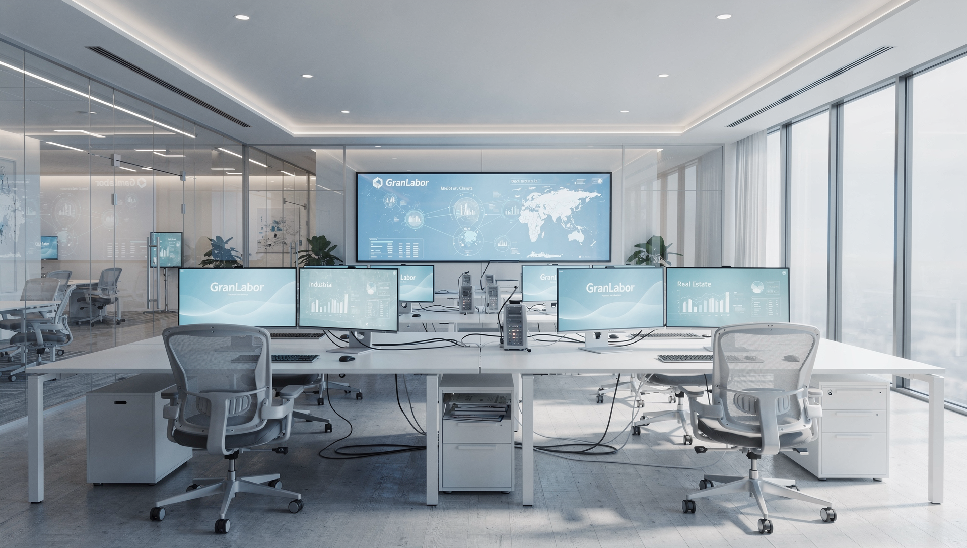 Ambiente de escritório tecnológico moderno